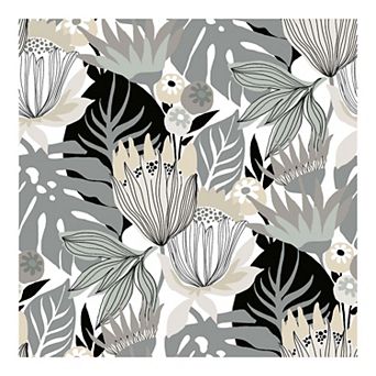 RoomMates Retro Tropical Leaves Peel & Stick Wallpaper