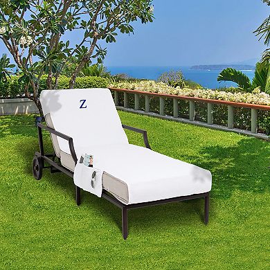 Linum Home Textiles Turkish Cotton Personalized Chaise Lounge Chair Slipcover & Side Pockets