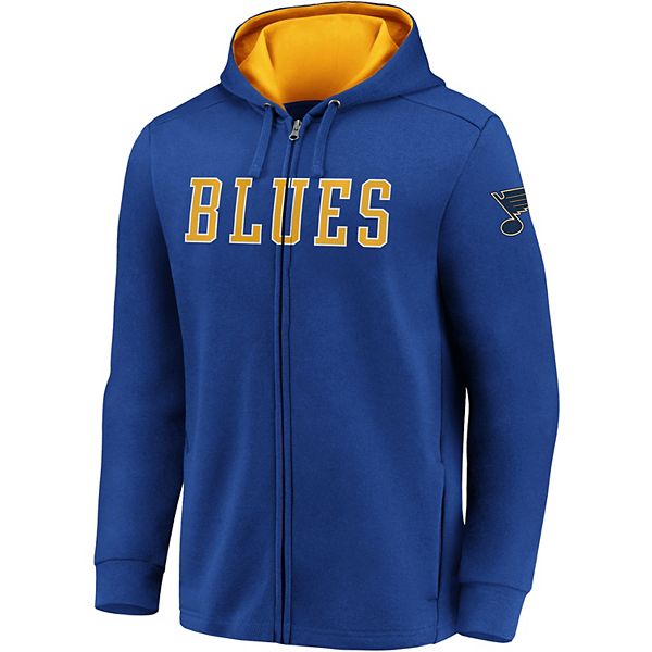 Men's Fanatics Branded Heather Blue St. Louis Blues Down and Distance  Full-Zip Hoodie