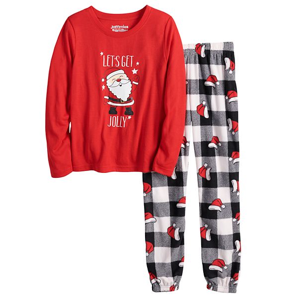 Girls 7 16 Jammies For Your Families Jolly Santa Top Bottoms