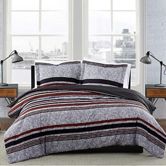 London Fog Warren Stripe Quilt and Sham Set