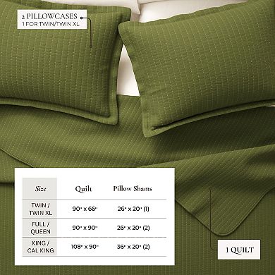 Madelinen® Alicia Channel Stitch Quilt and Sham Set