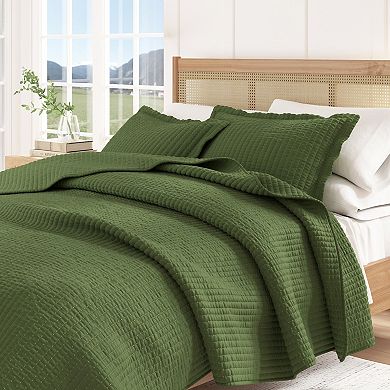 Madelinen® Alicia Channel Stitch Quilt and Sham Set