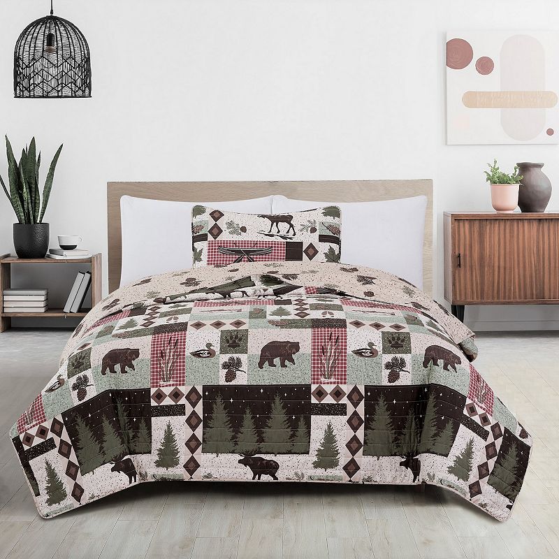 62040141 Great Bay Home Wilder Lodge Quilt and Sham Set, Mu sku 62040141