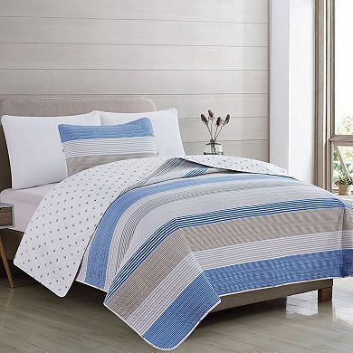 Madelinen® Bryce Wide Stripe Quilt and Sham Set
