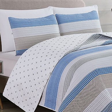 Madelinen® Bryce Wide Stripe Quilt and Sham Set
