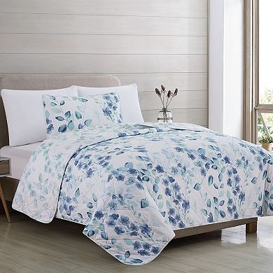 Madelinen® Miranda Watercolor Leaves Quilt and Sham Set