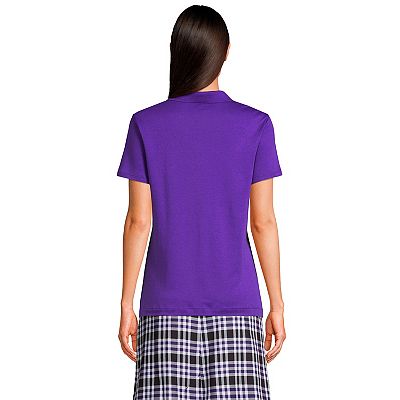 売れ筋商品|||ランズエンド カットソー トップス レディース School Uniform Women's Short Sleeve Interlock Polo Shirt Deep purple Lands' End Women's Short Sleeve Feminine Fit Interlock Polo