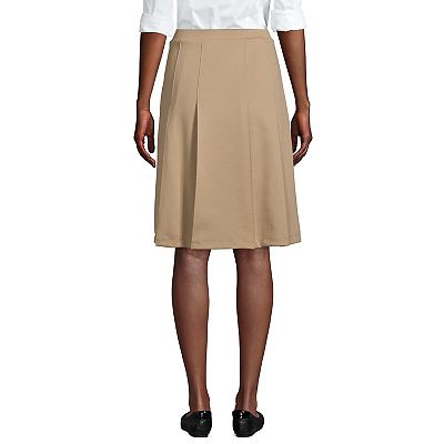 Women's Lands' End Ponte Knee Length Pleated Skirt
