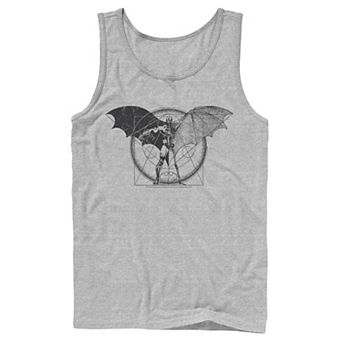 Men's DC Comics Batman Half Skeleton Sketched Poster Tank Top