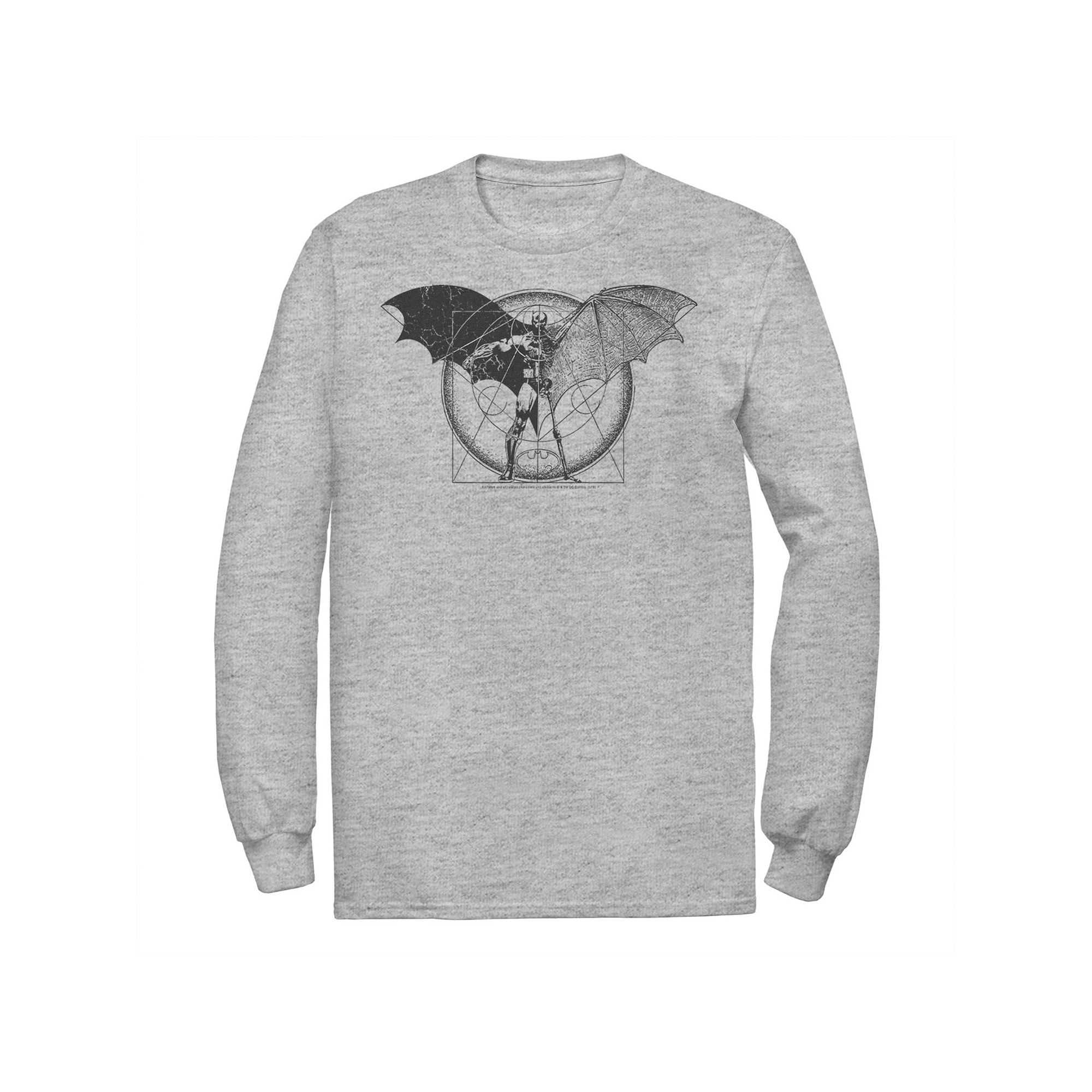 Mens DC Comics Batman Half Skeleton Sketched Poster Tee, Size: Small, Athl
