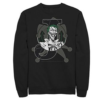 Men's DC Comics Joker Card Laughing Poster Sweatshirt
