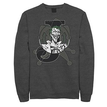 Men's DC Comics Joker Card Laughing Poster Sweatshirt