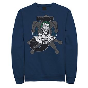 Men's DC Comics Joker Card Laughing Poster Sweatshirt