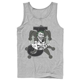 Men's DC Comics Joker Card Laughing Poster Tank Top