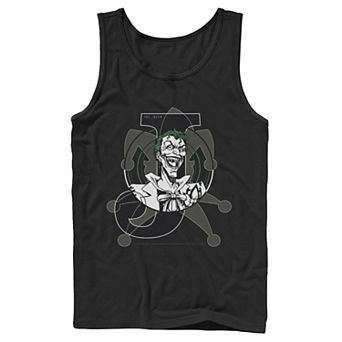 Men's DC Comics Joker Card Laughing Poster Tank Top