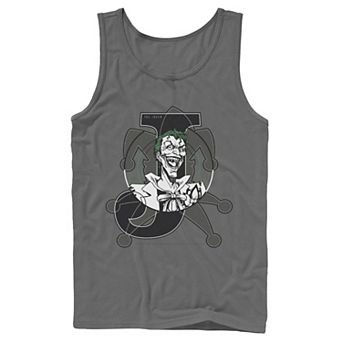 Men's DC Comics Joker Card Laughing Poster Tank Top