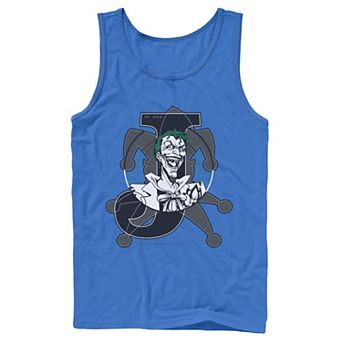 Men's DC Comics Joker Card Laughing Poster Tank Top