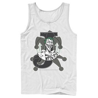 Men's DC Comics Joker Card Laughing Poster Tank Top