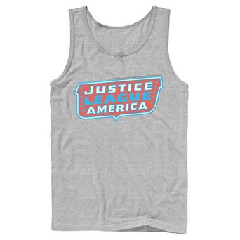 Men's DC Comics Justice League of America Text Poster Logo Tank Top