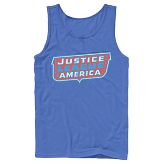 Men's DC Comics Justice League of America Text Poster Logo Tank Top