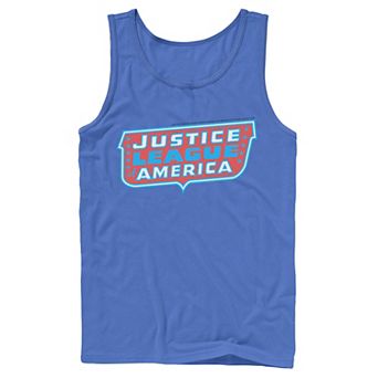 Men's DC Comics Justice League of America Text Poster Logo Tank Top