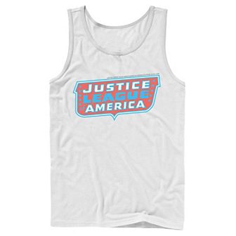 Men's DC Comics Justice League of America Text Poster Logo Tank Top