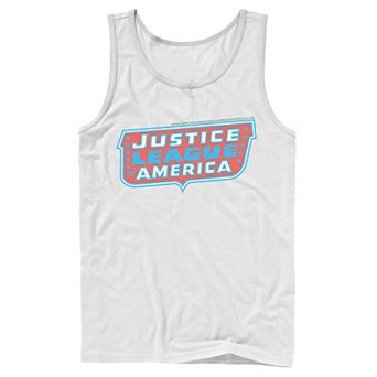 Men's DC Comics Justice League of America Text Poster Logo Tank Top