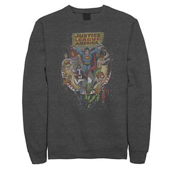 Men's DC Comics Justice League Group Shot Distressed Poster Sweatshirt