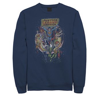 Men's DC Comics Justice League Group Shot Distressed Poster Sweatshirt