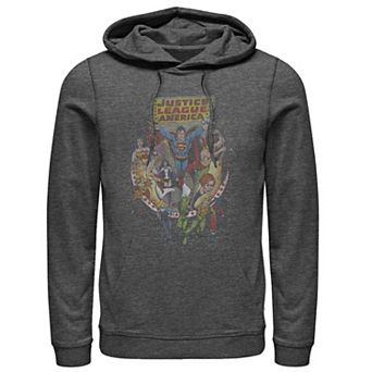 Men's DC Comics Justice League Group Shot Distressed Poster Hoodie