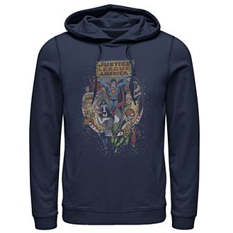 Men's DC Comics Justice League Group Shot Distressed Poster Hoodie