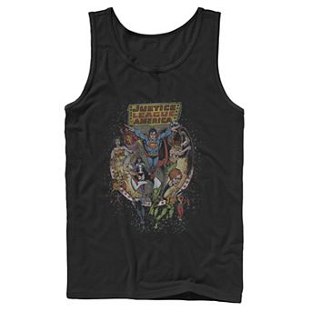 Men's DC Comics Justice League Group Shot Distressed Poster Tank Top