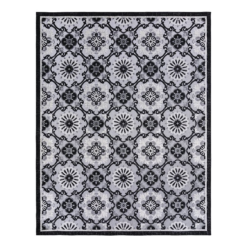 Avenue 33 Fosel Chora Indoor Outdoor Area Rug, Black, 5X7 Ft