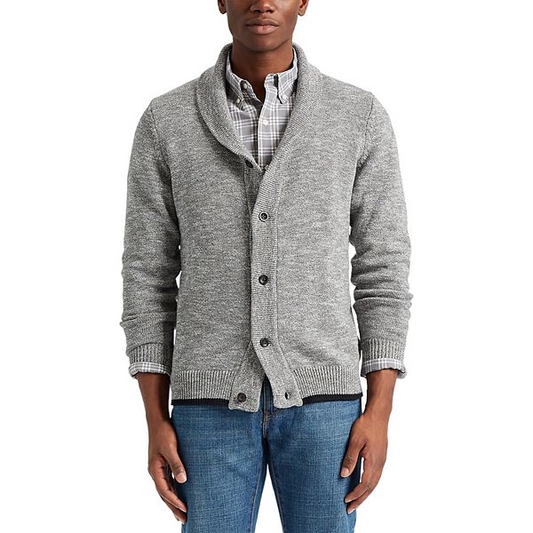 Men s Chaps Classic Fit Textured Shawl Collar Sweater