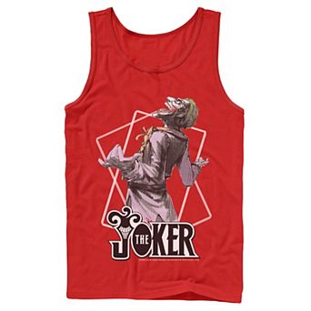 Men's DC Comics The Joker Card Outline Tank Top