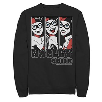 Men's Batman Harley Quinn Vintage Portrait Panel Sweatshirt