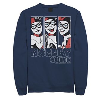 Men's Batman Harley Quinn Vintage Portrait Panel Sweatshirt