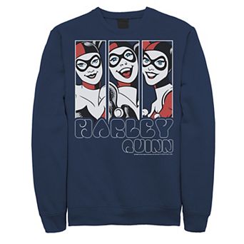 Men's Batman Harley Quinn Vintage Portrait Panel Sweatshirt