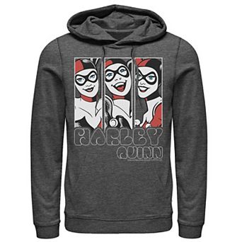 Men's Batman Harley Quinn Vintage Portrait Panel Hoodie