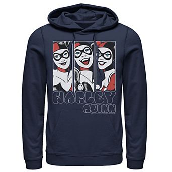 Men's Batman Harley Quinn Vintage Portrait Panel Hoodie