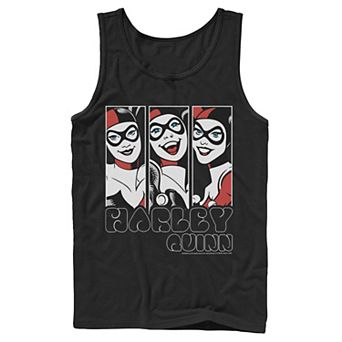 Men's Batman Harley Quinn Vintage Portrait Panel Tank Top