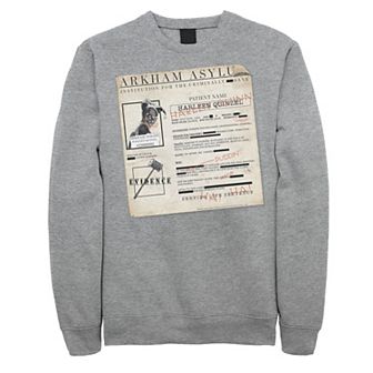 Men's Batman Harley Quinn Akham Asylum Records Sweatshirt