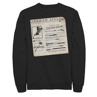 Men's Batman Harley Quinn Akham Asylum Records Sweatshirt