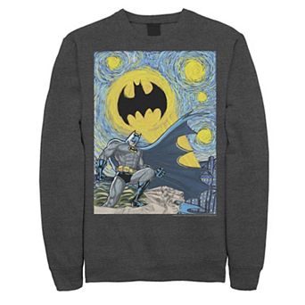 Men's Batman Starry Night Portrait Poster Sweatshirt