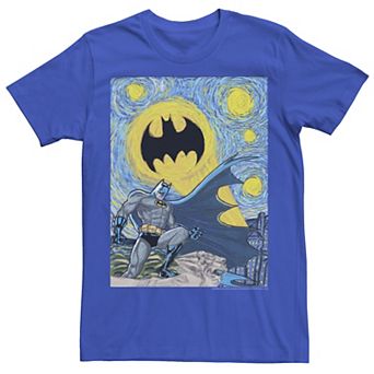 Men's Batman Starry Night Portrait Poster Tee