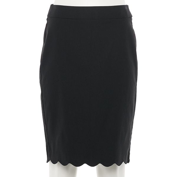 Women's ELLE™ Scallop Hem Pencil Skirt