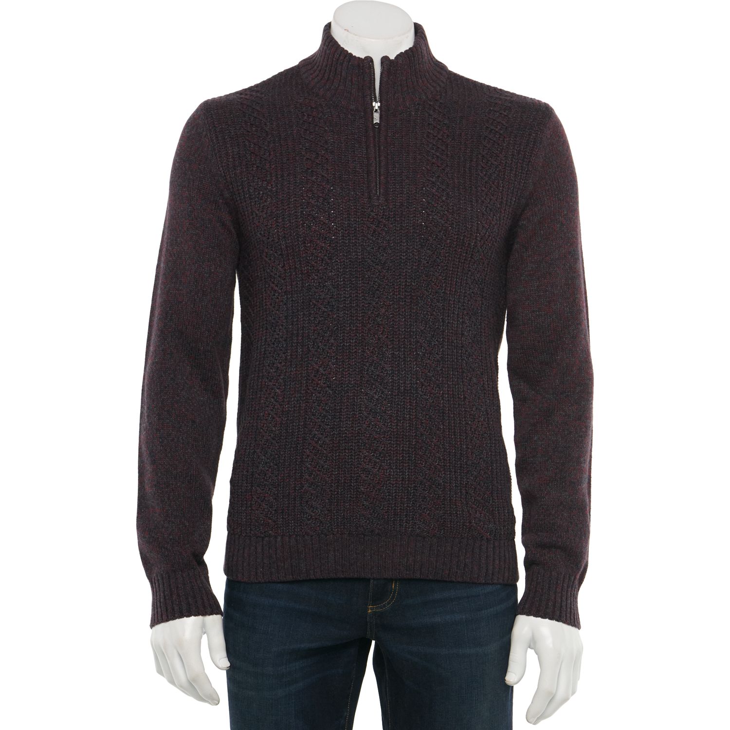 mock neck quarter zip sweater