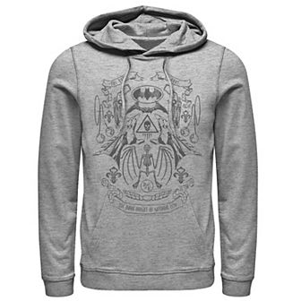 Men's Batman Utility Belt Collage Line Art Hoodie