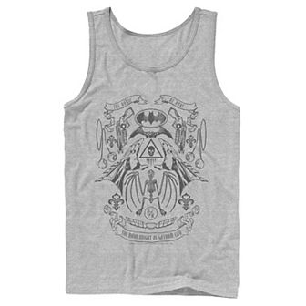 Men's Batman Utility Belt Collage Line Art Tank Top